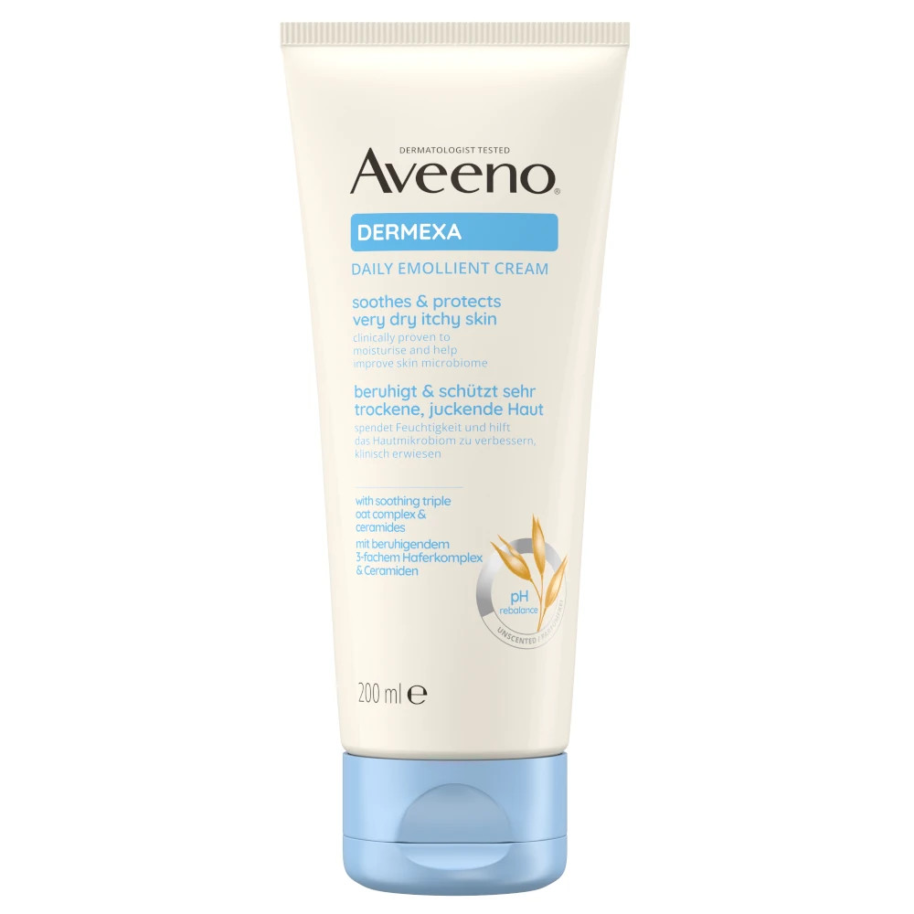 AVEENO Dermexa bőrpuhító illatmentes testápoló krém (200ml) termék 2. képe