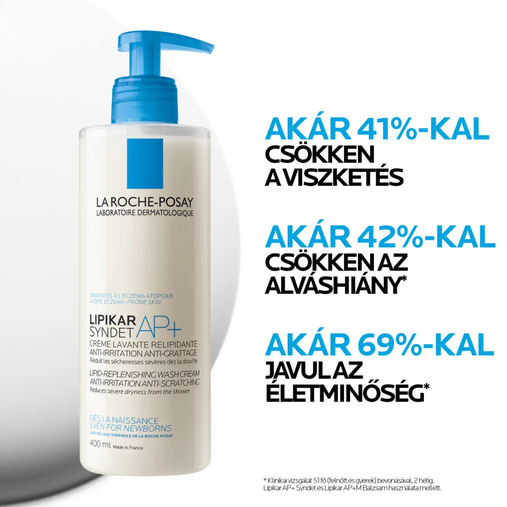 LA ROCHE-POSAY Lipikar Syndet AP+ kímélő krém-tusfürdő (400ml)