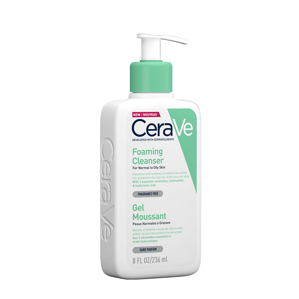 CERAVE Habzó tisztító gél normál és zsíros bőrre (236ml) termék 2. képe
