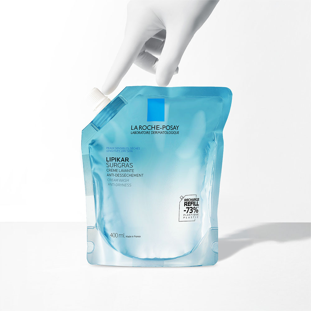 LA ROCHE-POSAY Lipikar Surgras koncentrált tusoló krém utántöltő 400ml termék 2. képe