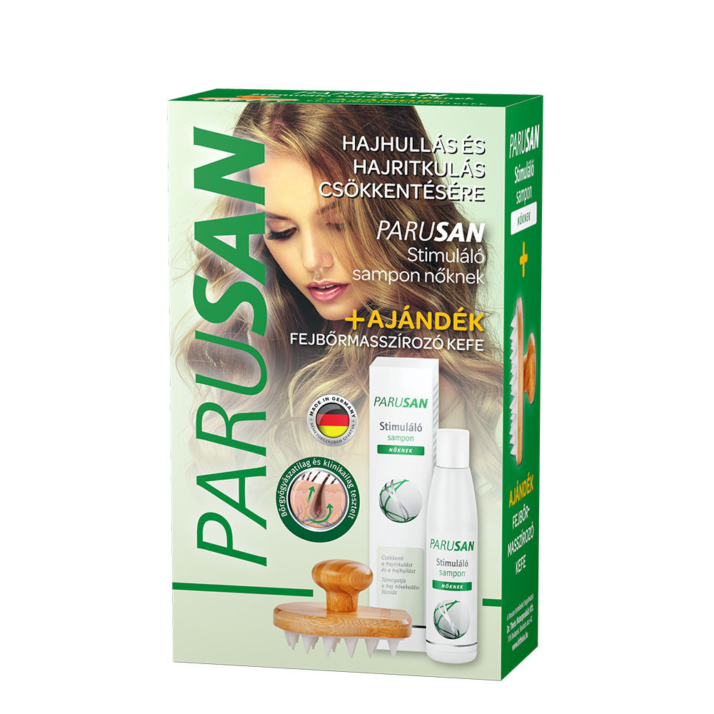 Parusan Stimuláló női sampon+fejbőr massz.kefe 200ml akciós termékkép 1