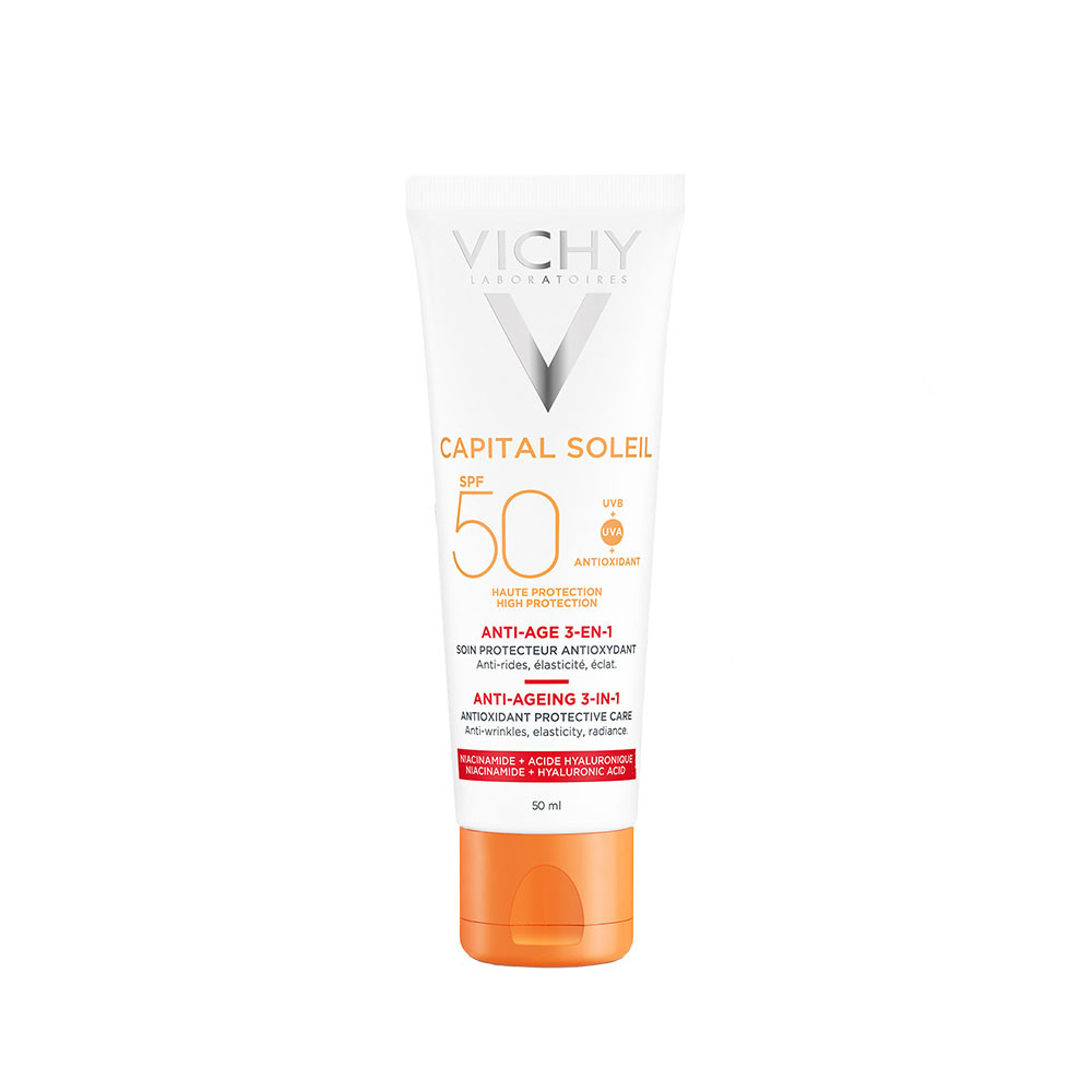 VICHY Capital Soleil Anti-Age 3in1 öregedésgátló napvédő krém SPF50 (50ml)