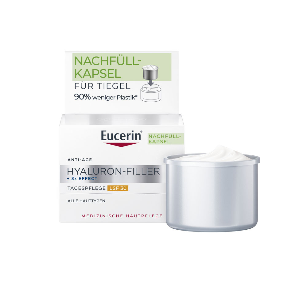 EUCERIN Hyaluron-Filler +3x effect ráncfeltöltő nappali arckrém SPF30 öko-utántöltő (50ml)