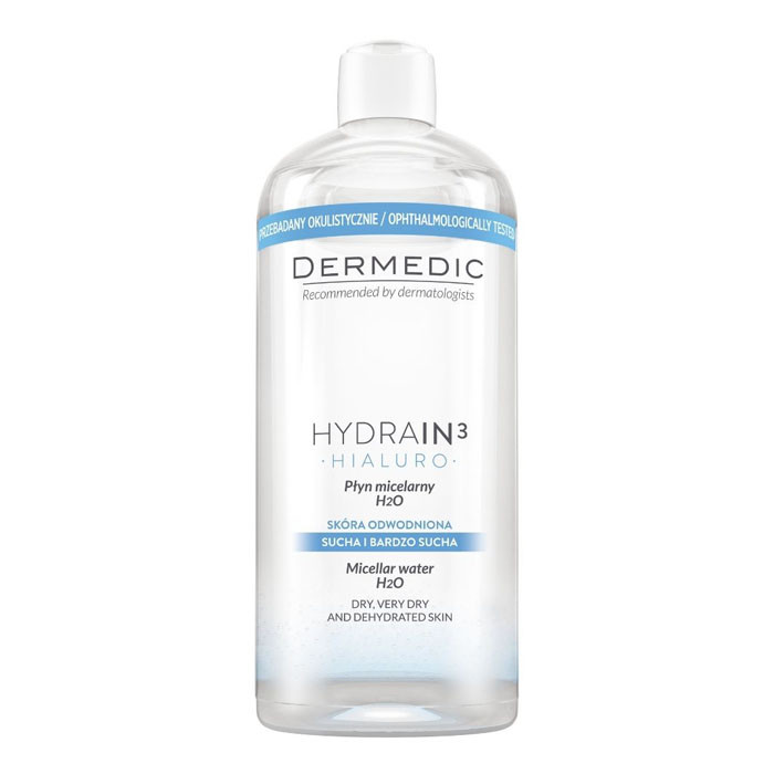 DERMEDIC Hydrain³ Hyaluro micellás víz H²O (500ml) akciós termékkép 1