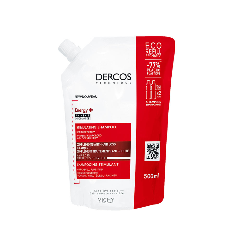 VICHY Dercos Energy+ energiát adó sampon utántöltő (500ml)