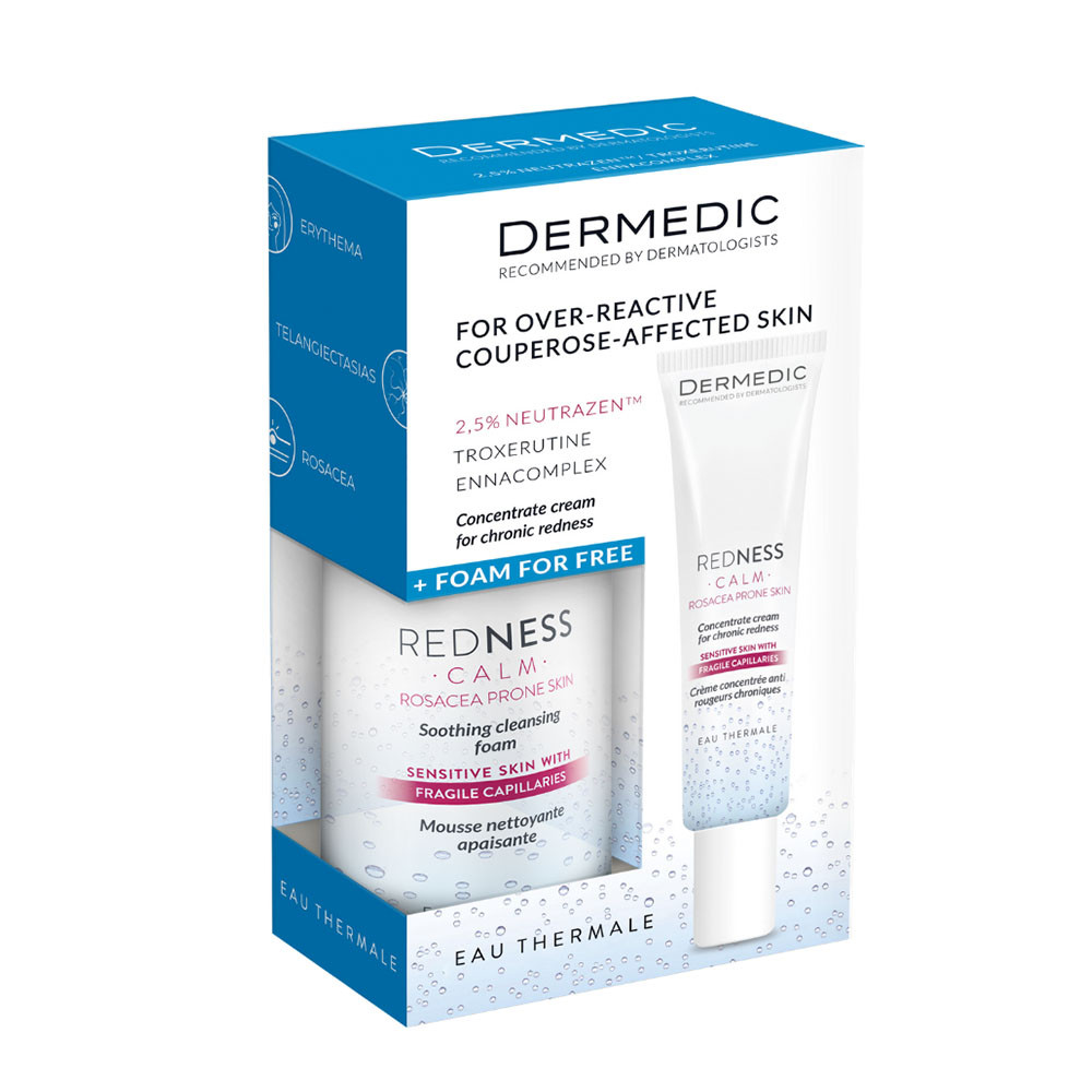 DERMEDIC szett Redness koncentrált krém + hab (40ml+170ml) akciós termékkép 1