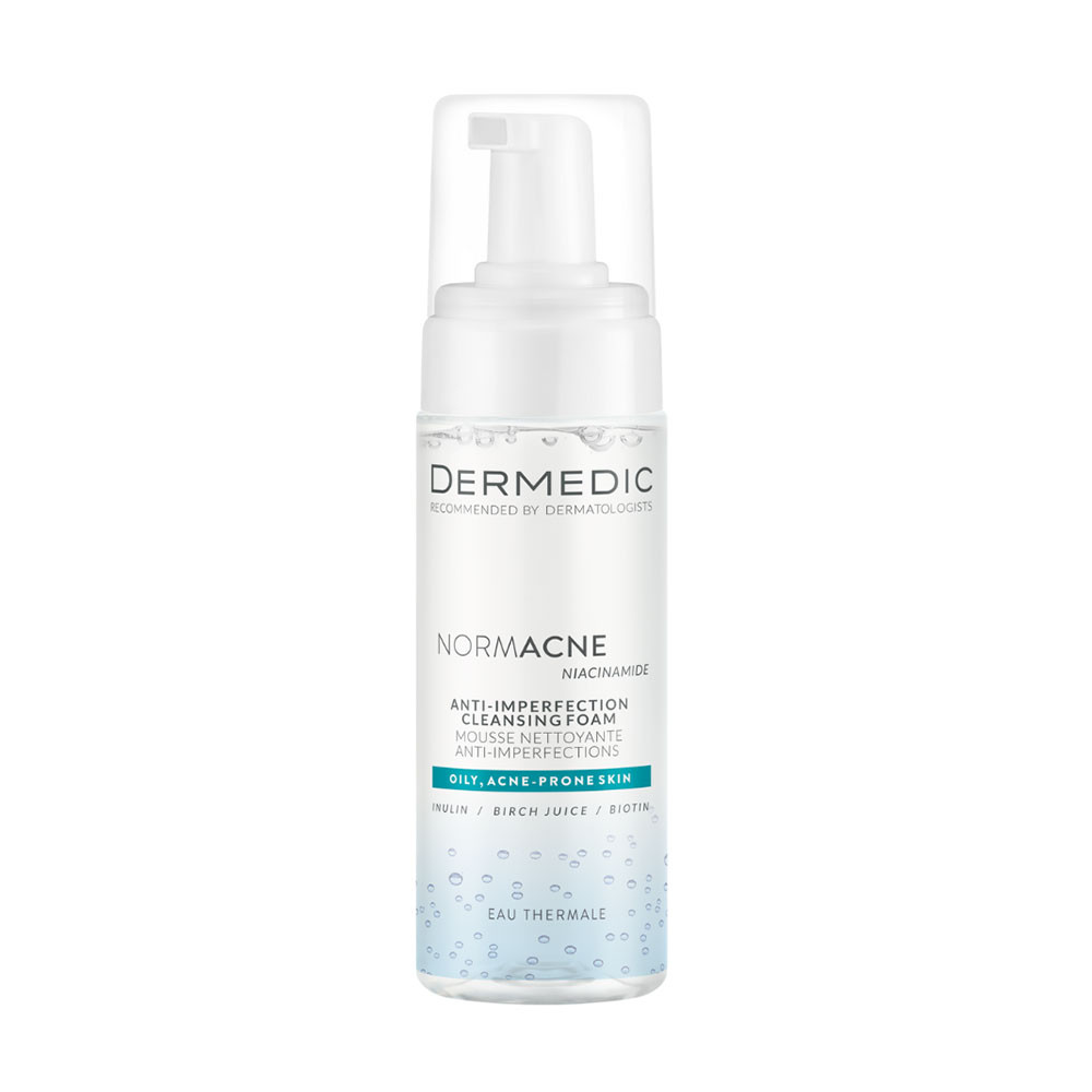 DERMEDIC Normacne tisztító hab zsíros, kombinált, aknéra hajlamos arcbőrre (170ml) akciós termékkép 1