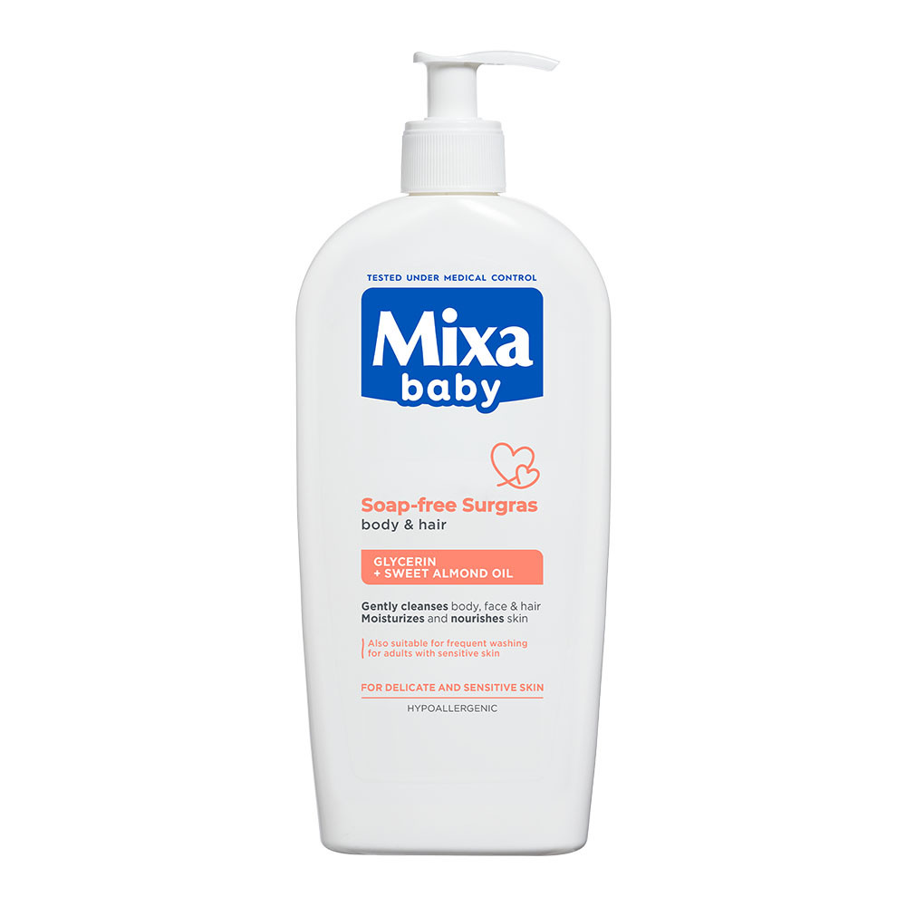 MIXA Baby szappanmentes tusfürdő és sampon (400ml) akciós termékkép 1